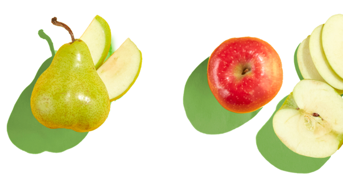 Image of fresh apple and pears 