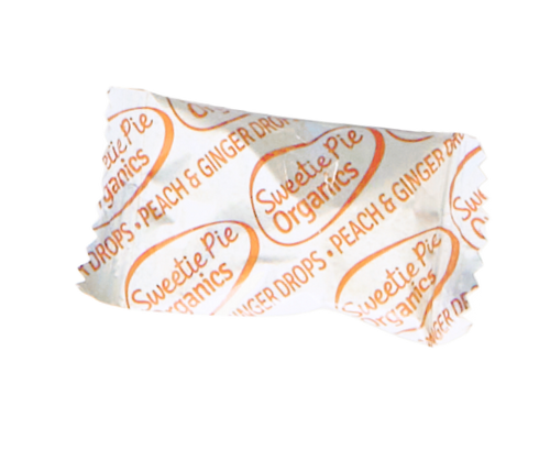 Image of Sweetie Pie Organics Peach and Ginger Flavored Nausea Relief Drop Wrapped