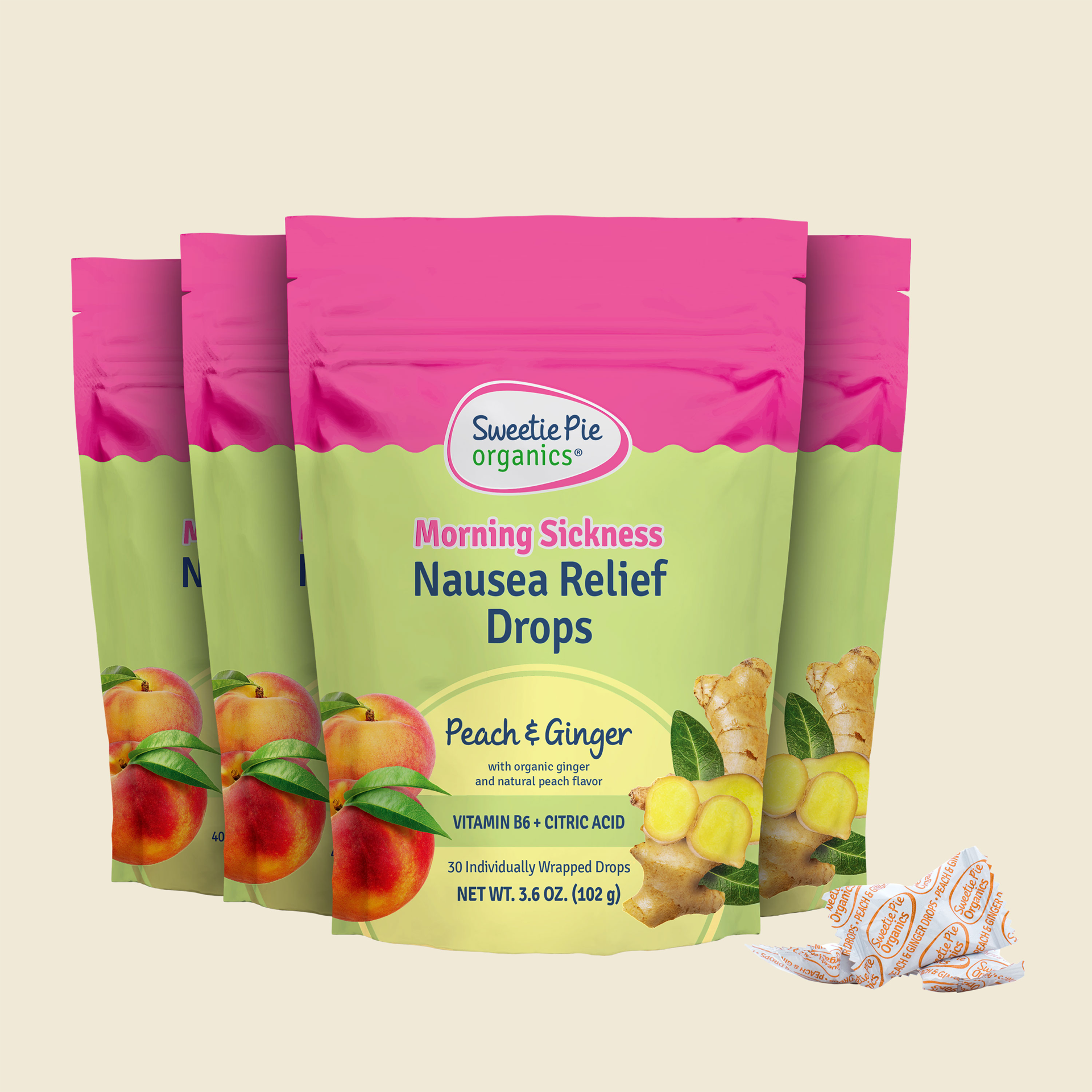 Sweetie Pie Organics® Nausea Relief Drops – Peach & Ginger