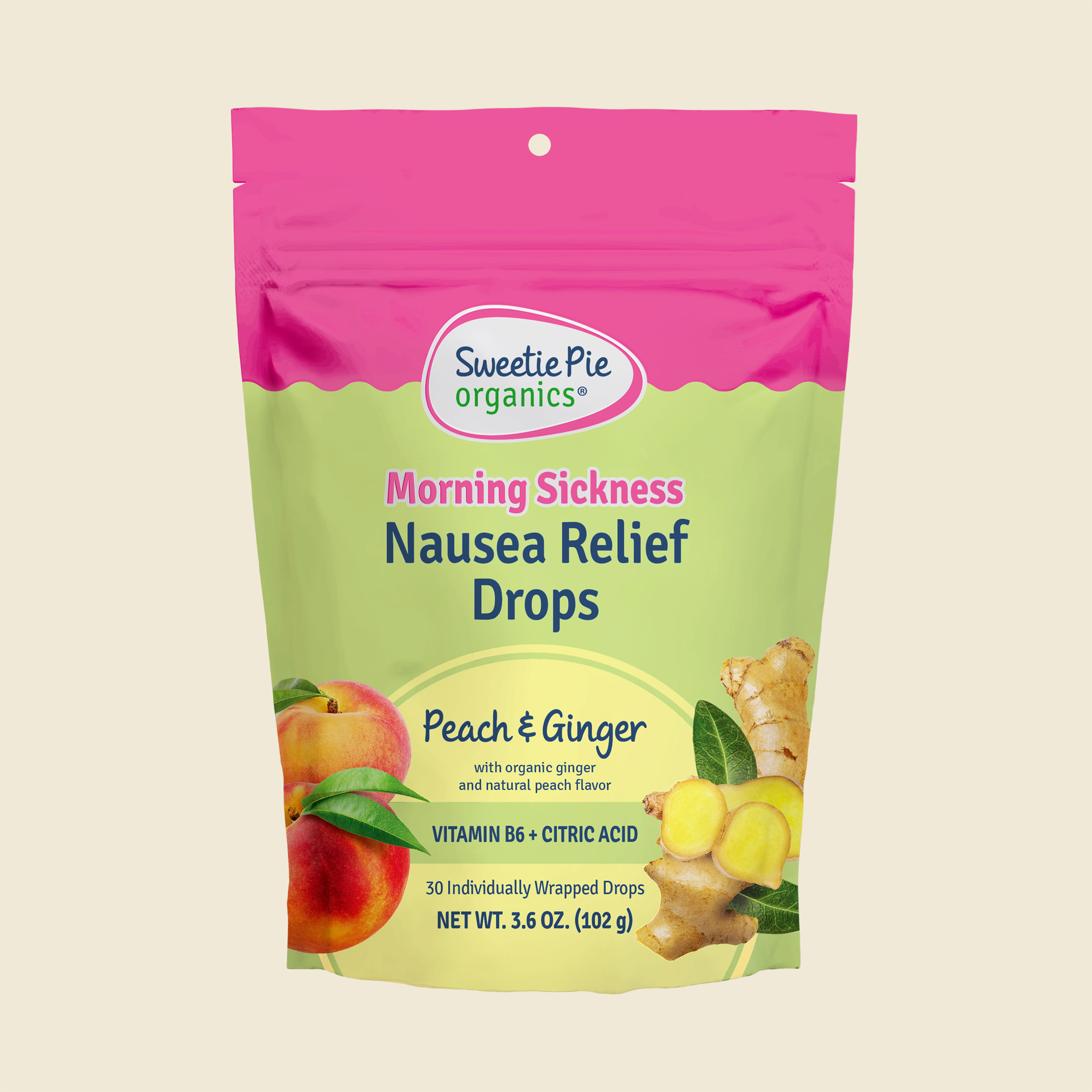 Sweetie Pie Organics® Nausea Relief Drops – Peach & Ginger