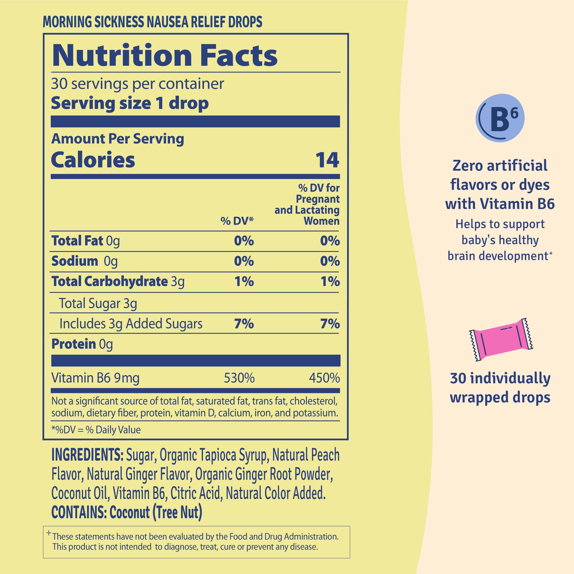Sweetie Pie Organics Peach Ginger - Nutrition Facts Label