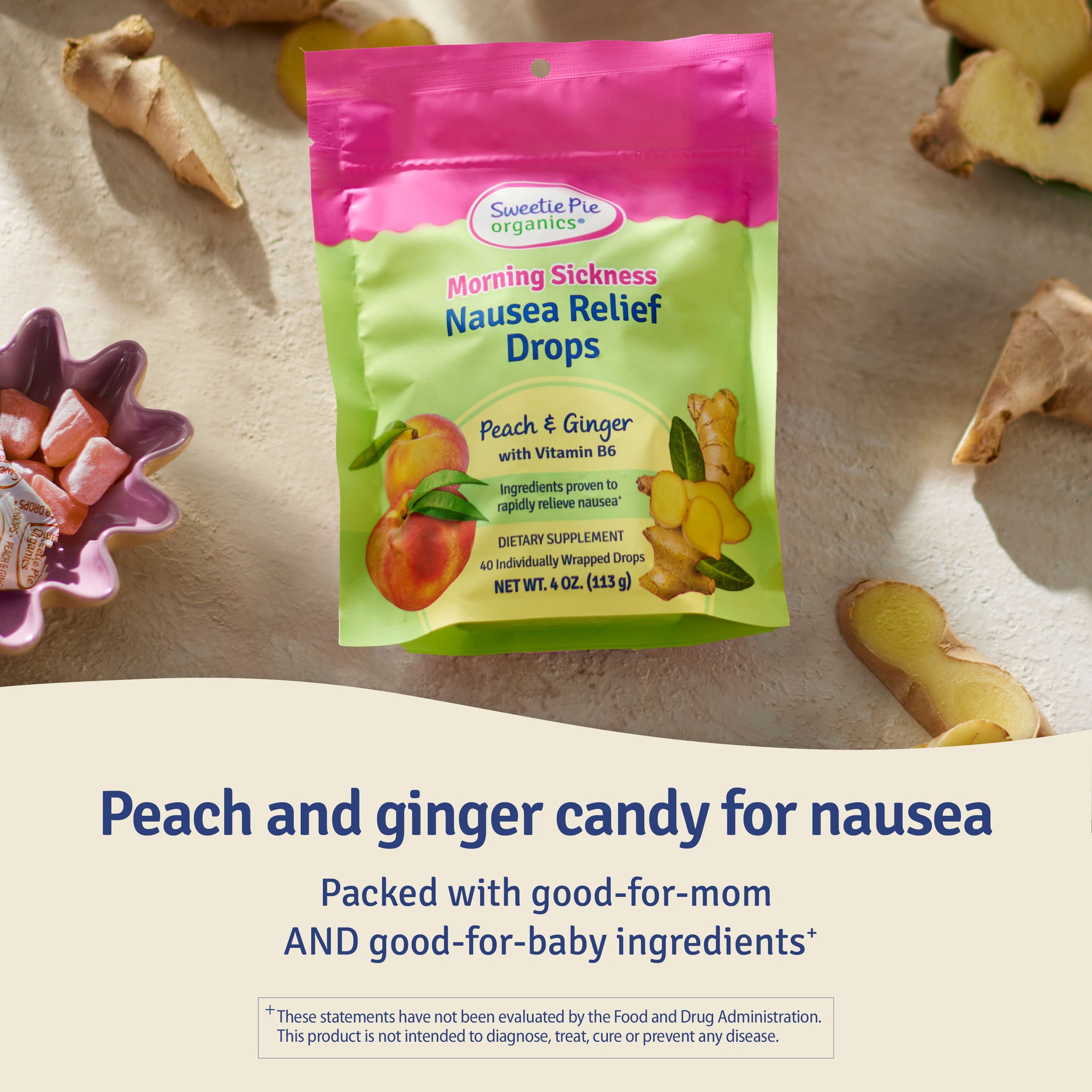 Sweetie Pie Organics® Nausea Relief Drops – Peach Ginger